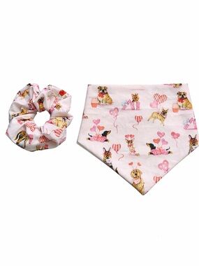Mother’s Day Dog Bandana Gift Set Reversible Bandana + Matching Scrunchie